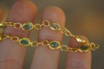 24k gold emerald bracelet//24k bracelet//emerald gold bracelet//24k emerald charm bracelet//handmade gold bracelet//artisan emerald bracelet