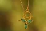 24k gold marquise emerald pendant//24k emerald necklace//handmade emerald pendant//gold emerald pendant//24k pendant//gold emerald charm