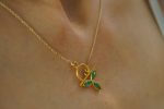 24k gold marquise emerald pendant//24k emerald necklace//handmade emerald pendant//gold emerald pendant//24k pendant//gold emerald charm
