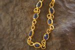 24k gold blue sapphire bracelet//24k bracelet//sapphire gold bracelet//24k sapphire charm bracelet//handmade gold bracelet//artisan bracelet