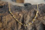 24k gold blue sapphire necklace//24k gold necklace//sapphire gold necklace//24k sapphire charm necklace//handmade necklace//artisan necklace