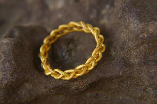22k gold braided ring//22k braided ring//artisan 22k gold ring//braided ring//special engagement ring//handmade gold ring