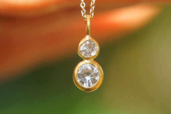24k gold moissanite pendant//moissanite handmade pendant//moissanite gold necklace//24k artisan gold pendant//handmade moissanite pendant