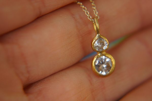 24k gold moissanite pendant//moissanite handmade pendant//moissanite gold necklace//24k artisan gold pendant//handmade moissanite pendant