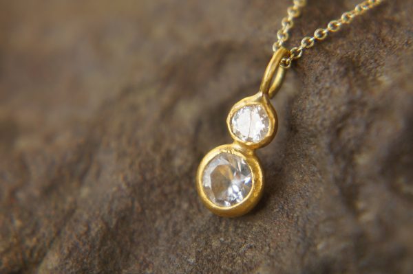 24k gold moissanite pendant//moissanite handmade pendant//moissanite gold necklace//24k artisan gold pendant//handmade moissanite pendant