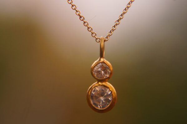 24k gold moissanite pendant//moissanite handmade pendant//moissanite gold necklace//24k artisan gold pendant//handmade moissanite pendant