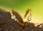24k gold moissanite hoops//round moissanite gold hoops//24k solid gold//handmade artisan gold hoops//round moissanite gold earrings