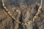 24k gold blue sapphire necklace//24k gold necklace//sapphire gold necklace//24k sapphire charm necklace//handmade necklace//artisan necklace