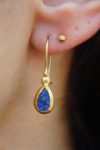 24k gold drop lapis dangles//gold drop lapis earrings//24k lapis dangles//artisan lapis earrings//gold lapis earrings//24k lapis dangles