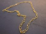 21k gold links and diamonds necklace//21k handmade links necklace//gold diamond artisan chain//21k gold chain necklace//artisan gold chain