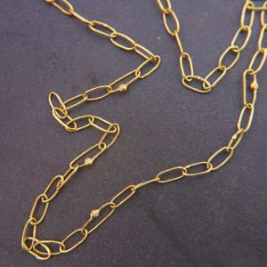 21k gold links and diamonds necklace//21k handmade links necklace//gold diamond artisan chain//21k gold chain necklace//artisan gold chain