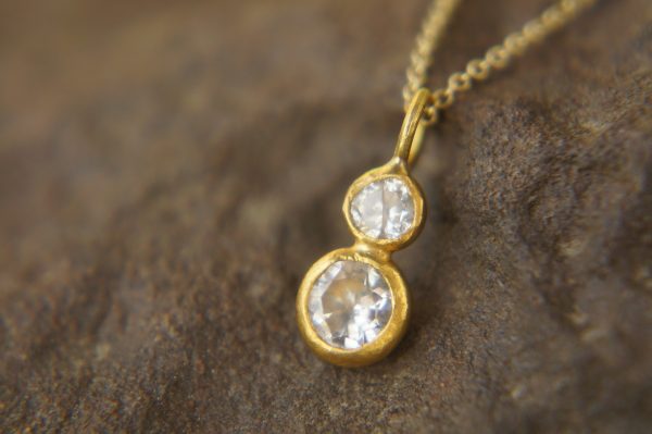 24k gold moissanite pendant//moissanite handmade pendant//moissanite gold necklace//24k artisan gold pendant//handmade moissanite pendant