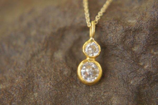 24k gold moissanite pendant//moissanite handmade pendant//moissanite gold necklace//24k artisan gold pendant//handmade moissanite pendant