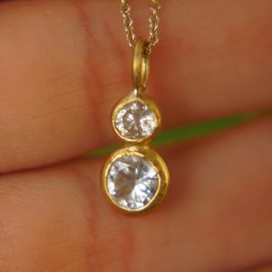 24k gold moissanite pendant//moissanite handmade pendant//moissanite gold necklace//24k artisan gold pendant//handmade moissanite pendant