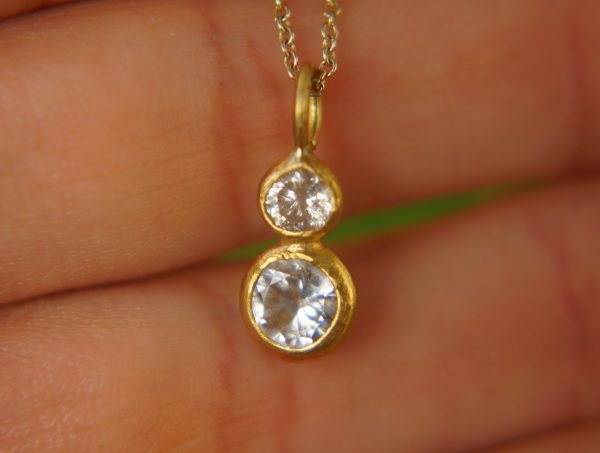 24k gold moissanite pendant//moissanite handmade pendant//moissanite gold necklace//24k artisan gold pendant//handmade moissanite pendant