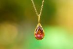 24k gold claws tourmaline pendant//drop pink tourmaline pendant//pink tourmaline gold chain//artisan tourmaline pendant//24k gold chain