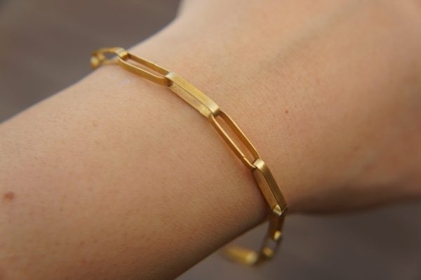22k gold link bracelet//gold link bracelet//22k chain bracelet//gold bracelet//handmade link artisan bracelet//artisan gold 22k bracelet