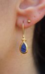 24k gold drop lapis dangles//gold drop lapis earrings//24k lapis dangles//artisan lapis earrings//gold lapis earrings//24k lapis dangles