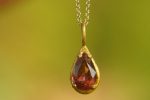 24k gold claws tourmaline pendant//drop pink tourmaline pendant//pink tourmaline gold chain//artisan tourmaline pendant//24k gold chain