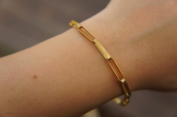 22k gold link bracelet//gold link bracelet//22k chain bracelet//gold bracelet//handmade link artisan bracelet//artisan gold 22k bracelet
