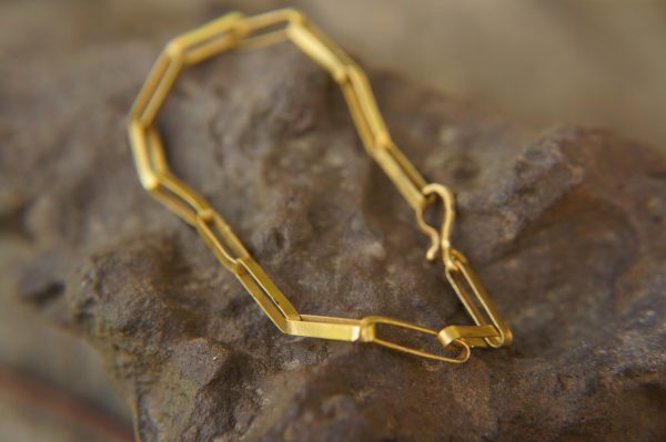 22k gold link bracelet//gold link bracelet//22k chain bracelet//gold bracelet//handmade link artisan bracelet//artisan gold 22k bracelet