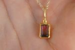 24k gold watermelon tourmaline pendant//watermelon tourmaline pendant//bicolor tourmaline gold chain//artisan tourmaline pendant//24k chain