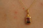 24k gold watermelon tourmaline pendant//watermelon tourmaline pendant//bicolor tourmaline gold chain//artisan tourmaline pendant//24k chain