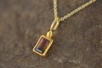 24k gold watermelon tourmaline pendant//watermelon tourmaline pendant//bicolor tourmaline gold chain//artisan tourmaline pendant//24k chain