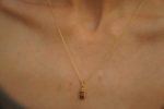 24k gold watermelon tourmaline pendant//watermelon tourmaline pendant//bicolor tourmaline gold chain//artisan tourmaline pendant//24k chain