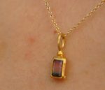 24k gold watermelon tourmaline pendant//watermelon tourmaline pendant//bicolor tourmaline gold chain//artisan tourmaline pendant//24k chain