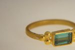 24k gold blue tourmaline ring//gold tourmaline ring//24k tourmaline jewelry//unique tourmaline engagement ring//artisan tourmaline ring