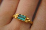 24k gold blue tourmaline ring//gold tourmaline ring//24k tourmaline jewelry//unique tourmaline engagement ring//artisan tourmaline ring