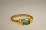 24k gold blue tourmaline ring//gold tourmaline ring//24k tourmaline jewelry//unique tourmaline engagement ring//artisan tourmaline ring