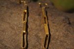22K Gold earrings//solid gold dangle//Handcrafted Earrings//Minimalist 22k Jewelry//Wedding Earrings//anniversary gift//22k gold artisan