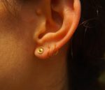 22K Gold Dotted Studs 3-8 mm Tiny Earrings - Handcrafted Earrings- Minimalist Jewelry- Wedding Earrings-mother day gift - solid gold