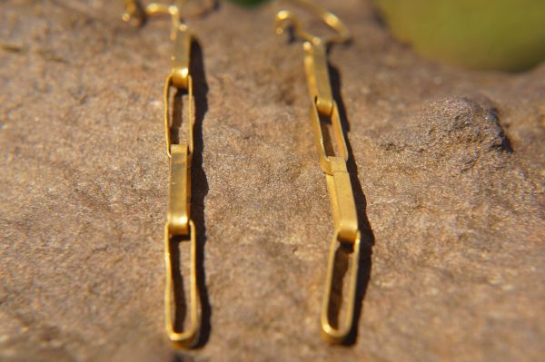 22K Gold earrings//solid gold dangle//Handcrafted Earrings//Minimalist 22k Jewelry//Wedding Earrings//anniversary gift//22k gold artisan