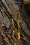22K Gold earrings//solid gold dangle//Handcrafted Earrings//Minimalist 22k Jewelry//Wedding Earrings//anniversary gift//22k gold artisan