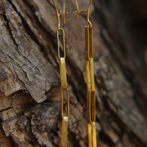 22K Gold earrings//solid gold dangle//Handcrafted Earrings//Minimalist 22k Jewelry//Wedding Earrings//anniversary gift//22k gold artisan