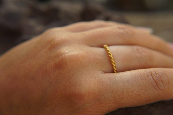 22k gold braided ring//22k braided ring//artisan 22k gold ring//braided ring//special engagement ring//handmade gold ring