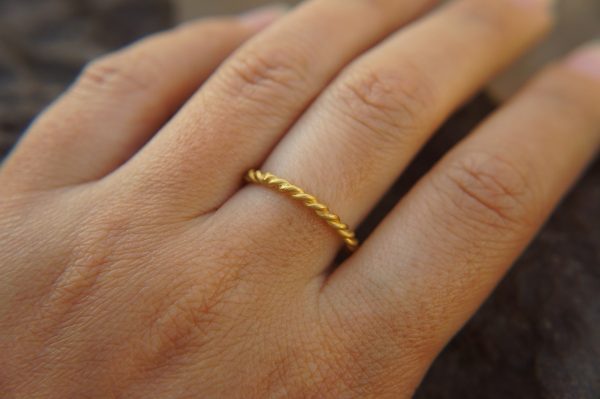 22k gold braided ring//22k braided ring//artisan 22k gold ring//braided ring//special engagement ring//handmade gold ring