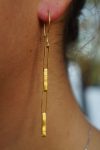 22K Gold earrings//solid gold dangle//Handcrafted Earrings//Minimalist 22k Jewelry//Wedding Earrings//anniversary gift//22k gold artisan