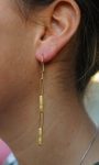 22K Gold earrings//solid gold dangle//Handcrafted Earrings//Minimalist 22k Jewelry//Wedding Earrings//anniversary gift//22k gold artisan