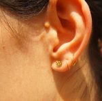 22K Gold Dotted Studs 3-8 mm Tiny Earrings - Handcrafted Earrings- Minimalist Jewelry- Wedding Earrings-mother day gift - solid gold