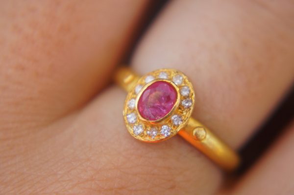 24k gold blue sapphire and diamonds ring//multi stone gold ring//sapphire gold ring//diamonds and sapphire ring//artisan 24k gold ring