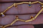 24k gold beaded charm necklace//24k multi stone necklace//24k gold necklace//charm necklace with gem stone//gold beaded necklace
