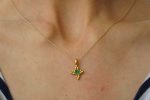 24k gold emerald pendant//artisan gold emerald pendant//24k emerald necklace//handmade emerald pendant//24k gold jewelry//gold emerald charm