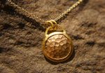 24k gold and rose gold round pendant//basic gold necklace//24k gold circle pendant//rose gold hammered pendant//solid gold round pendant