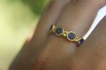blue sapphires ring// gold sapphire ring//blue sapphire gold ring//stones ring//24k gold ring//fine gold ring//multi stone blue sapphires