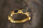blue sapphires ring// gold sapphire ring//blue sapphire gold ring//stones ring//24k gold ring//fine gold ring//multi stone blue sapphires