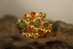 blue sapphires ring// gold sapphire ring//blue sapphire gold ring//stones ring//24k gold ring//fine gold ring//multi stone blue sapphires